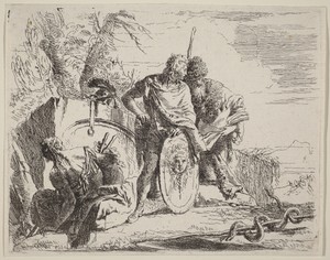 Young Soldier with Philosopher and Seated Woman