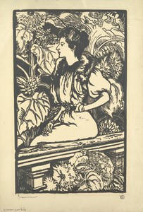 Young Woman Seated in a Garden
