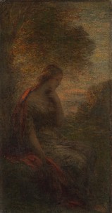 Young Woman under a Tree at Sunset, called 'Autumn'