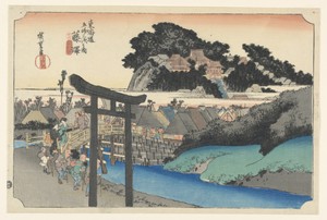 Yugoyoji Temple (Fugisawa), in The Fifty-Three Stations of the Tokaido Road (Tokaido Gojusan Tsugi-no Uchi)