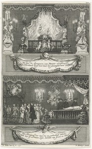 Zaal met praalbed van prins Willem IV