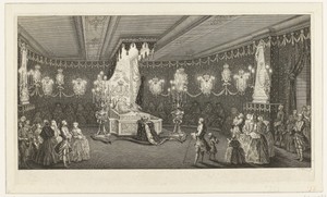 Zaal met praalbed van prinses Anna van Hannover
