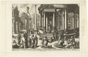 Zacharias op de treden van de tempel