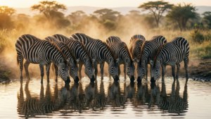 Zebras at Dawn