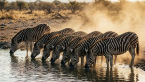 Zebras at Waterhole