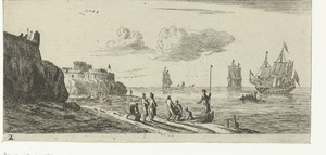 Zeegezicht met een vesting