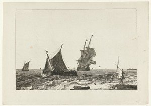 Zeegezicht met zeilschepen