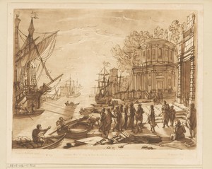 Zeehaven met aankomst van Cleopatra in Tarsus