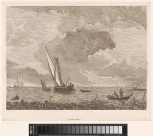 Zeelandschap met boten en sloepen