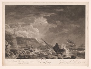 Zeelandschap met schipbreukelingen