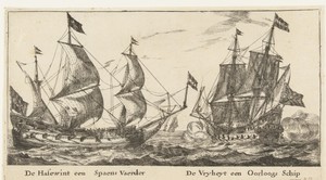 Zeeslag met een zinkend schip