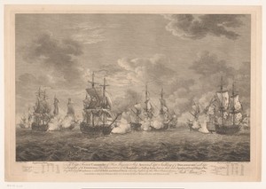 Zeeslag waarbij de Engelse vloot de Fransen verslaat op 21 oktober 1757
