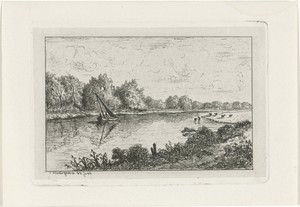 Zeilboot op een rivier