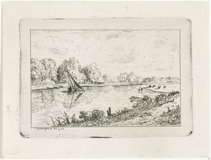 Zeilboot op een rivier