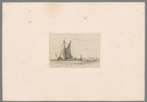 Zeilboot vaart in de Theems bij Northfleet