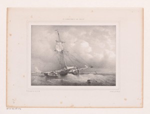 Zeilboot voor anker op zee