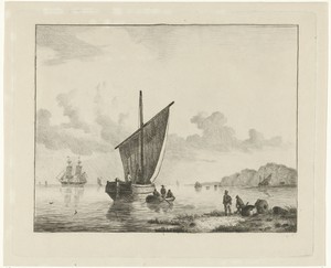 Zeilschip aan de kust