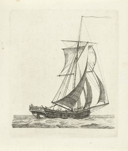 Zeilschip met wind in de zeilen