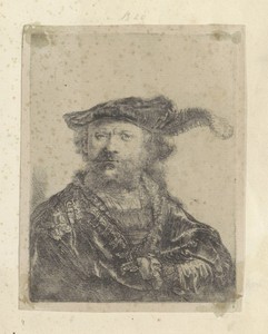 Zelfportret met gepluimde fluwelen baret