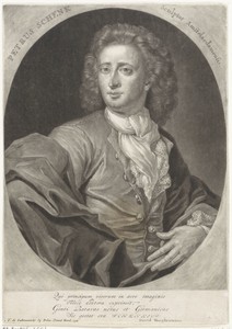 Zelfportret van de prentmaker en uitgever Pieter Schenk