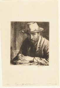 Zelfportret van Muirhead Bone