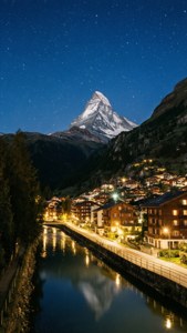 Zermatt Night Under Matterhorn