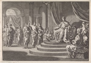 Zerubbabel voor koning Darius