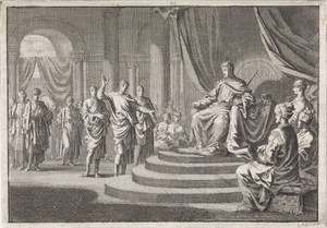 Zerubbabel voor koning Darius