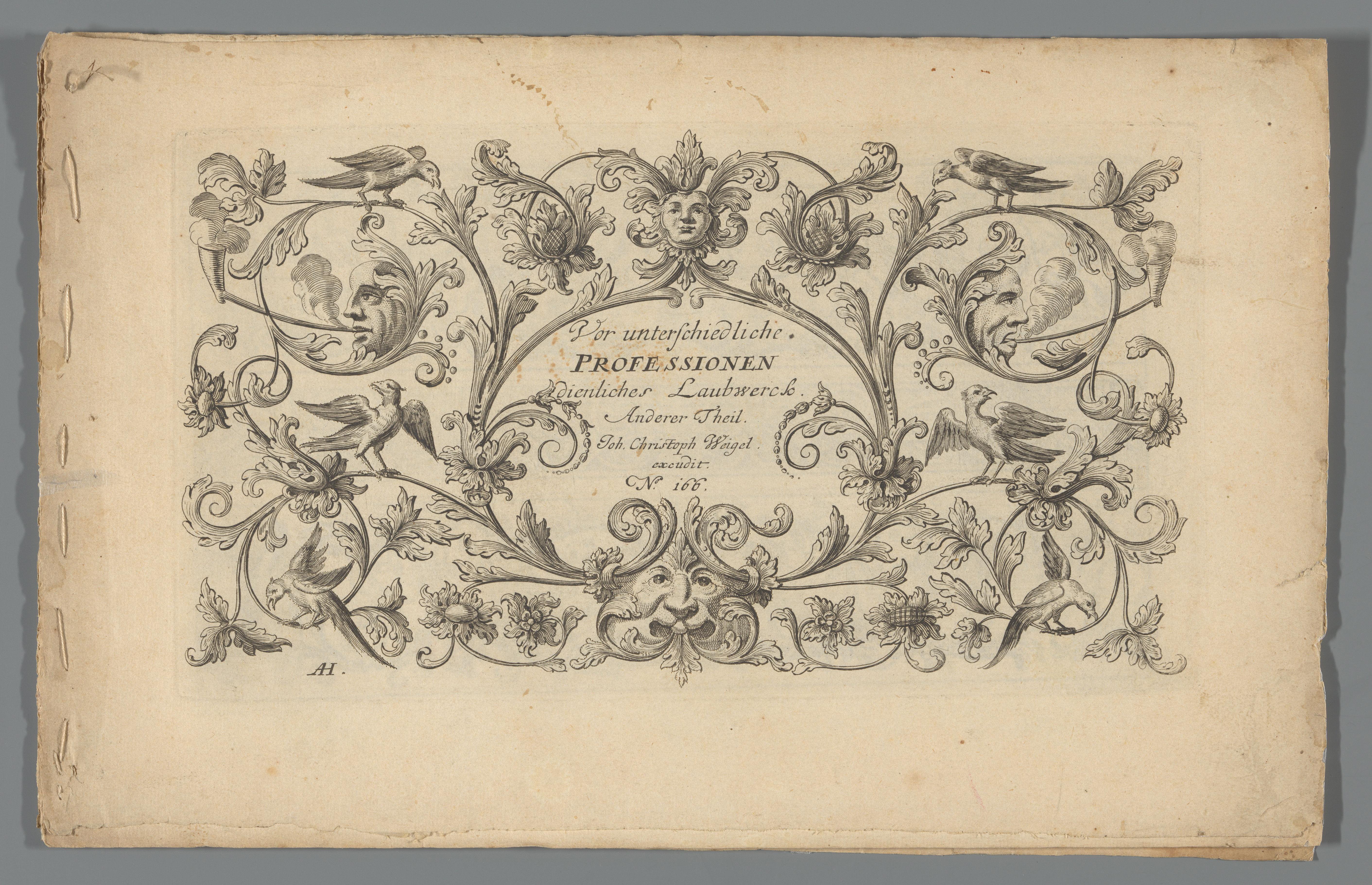 Zes samengebonden ornamentprenten by Abraham Helmhack