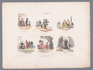 Zes scènes met diverse personen