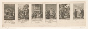 Zes voorstellingen uit de serie anekdotes van Friedrich II
