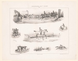 Zeven voorstellingen van paarden en ruiters
