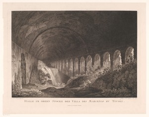 Zicht in de stallen van Villa Maecenas in Tivoli