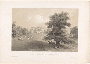 Zicht op Claremont House vanuit de landschapstuin