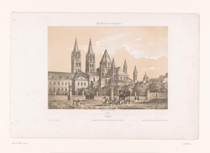 Zicht op de Abbaye aux Hommes met de Église Saint-Étienne te Caen