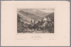 Zicht op de abdij van Murbach en de Grand Ballon in de Vogezen