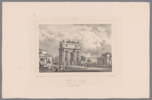 Zicht op de Arco della Pace in Milaan