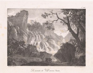 Zicht op de Bérard-waterval bij Vallorcine