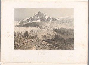 Zicht op de Bossons-gletsjer in de vallei van Chamonix