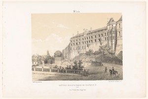 Zicht op de façade van koning Frans I van het Kasteel van Blois