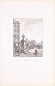 Zicht op de fontein van de Place de l'École in Parijs