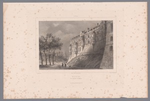 Zicht op de gevel met de loges van het kasteel van Blois
