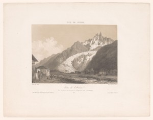 Zicht op de gletsjer Mer-de-Glace bij Chamonix