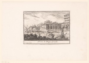 Zicht op de haven van Ripa Grande in Rome