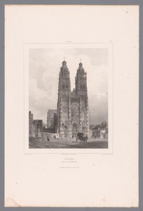 Zicht op de kathedraal Saint-Gatien in Tours