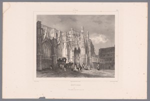 Zicht op de kerk Notre-Dame te Louviers