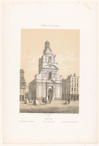 Zicht op de kerk Sainte-Croix in Nantes