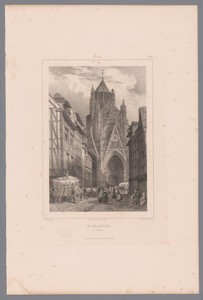 Zicht op de kerk van Saint-Maclou in Rouen