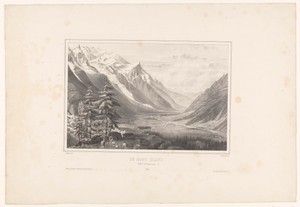 Zicht op de Mont Blanc vanuit de vallei van Chamonix
