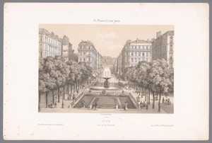 Zicht op de Place en de Rue Impériale te Lyon
